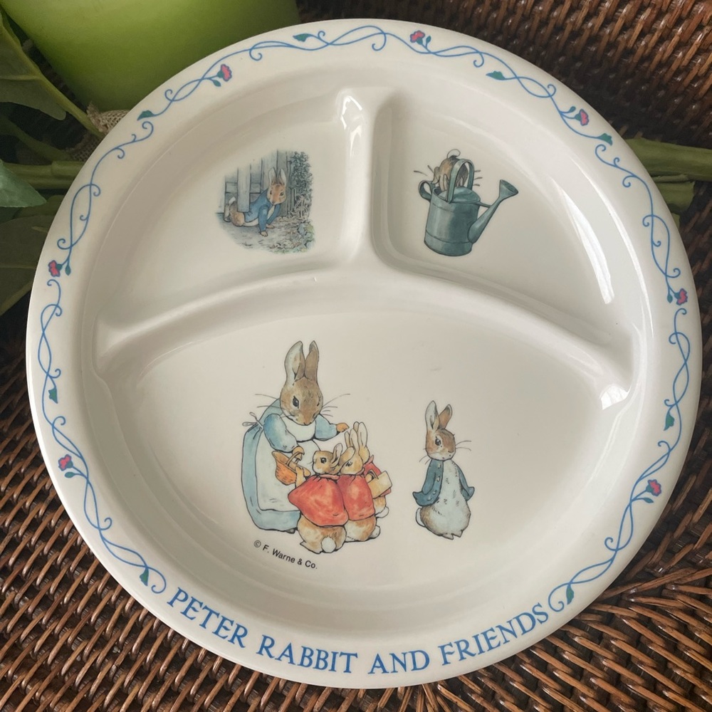 Vintage Peter rabbit and friends child’s divided plate